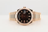 Rolex Daydate 36mm rose gold Chocolate Ombre Diamond dial