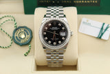 Rolex Datejust Black Diamond Dial, 36mm - 2021 - 126284RBR - Full Set