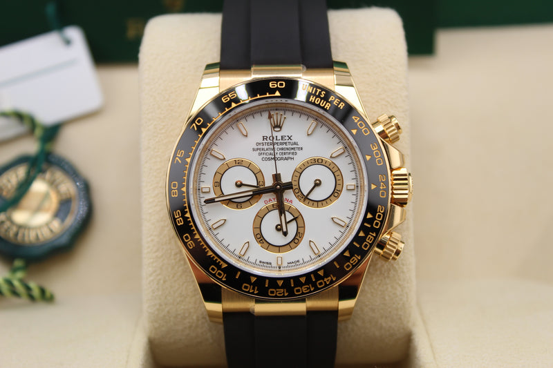 Rolex Daytona Oysterflex Yellow Gold White Dial