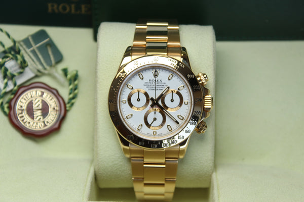 Rolex Daytona Yellow Gold White Dial