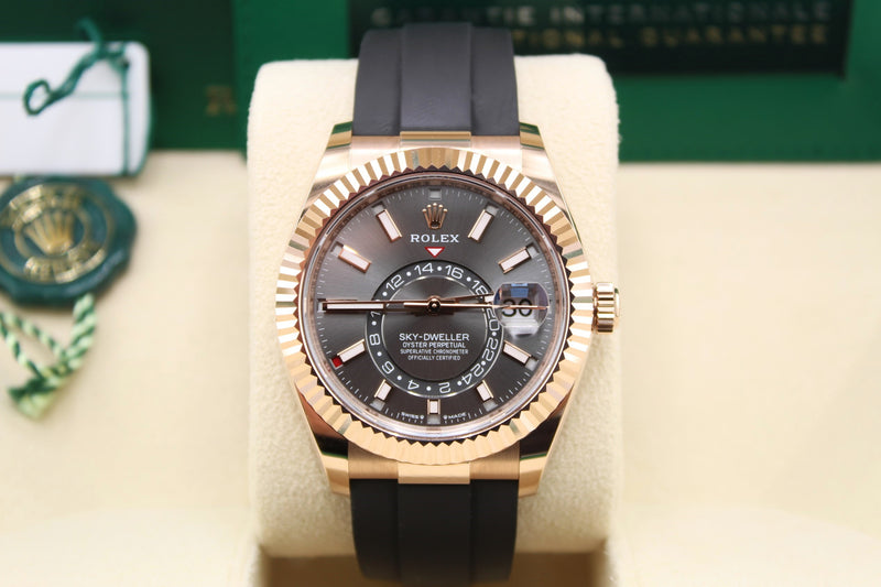 Rolex Skydweller Oysterflex Rose Gold Rhodium