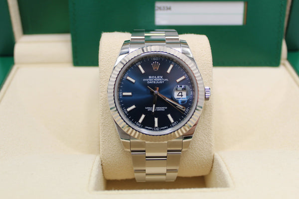 Rolex Datejust, Blue Baton Dial - Stainless Steel Bracelet Watch - 126334
