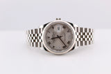 Rolex Datejust 126234 -  36mm Silver Diamond VI & IX Dial Fluted Jubilee - 2021
