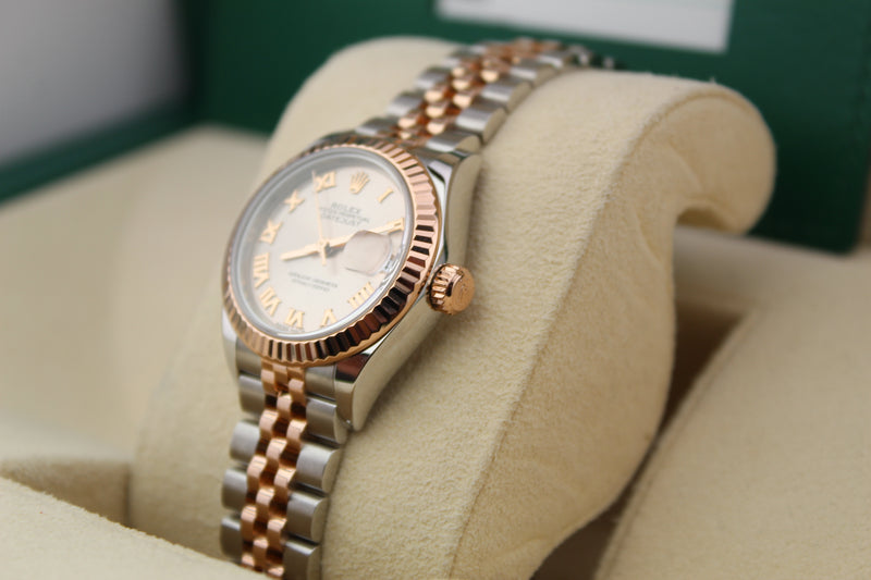 Rolex Datejust 28mm Steel and Rose Gold sundust dial