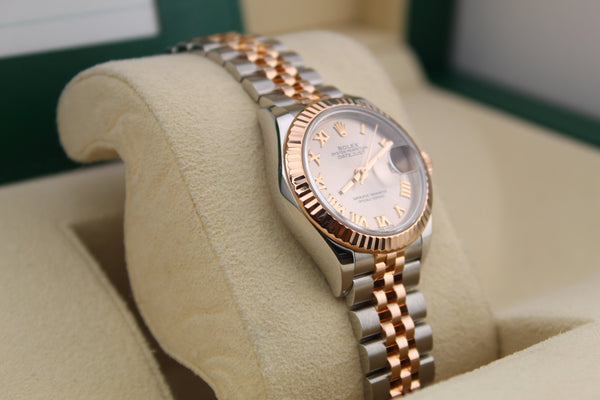 Rolex Datejust 28mm Steel and Rose Gold sundust dial