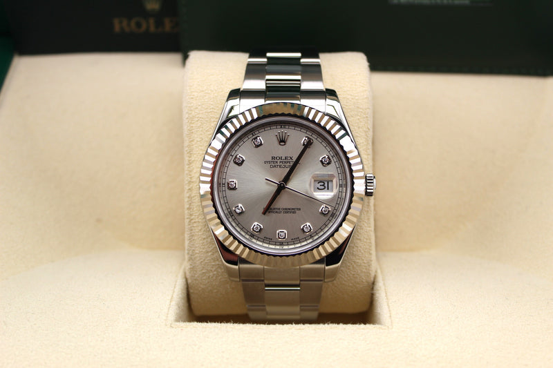 Rolex Datejust II Silver Diamond Dial