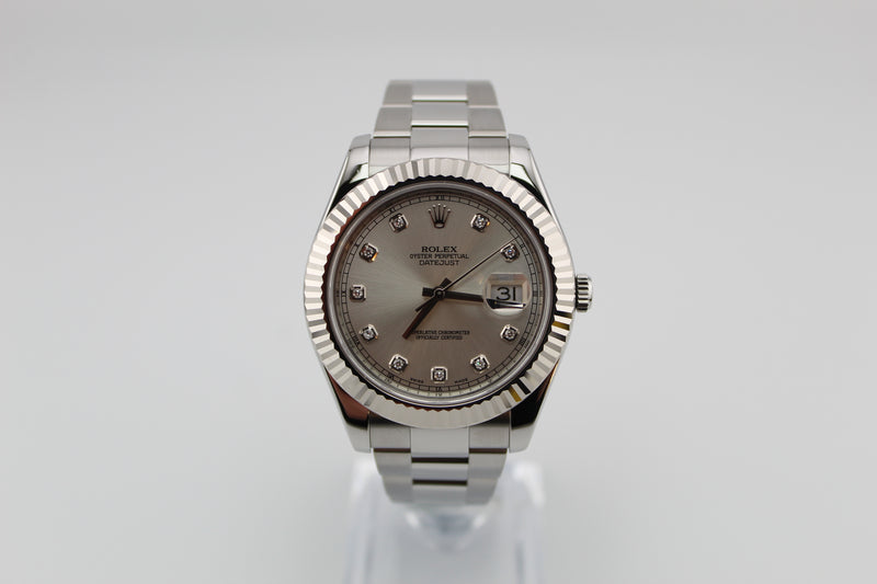 Rolex Datejust II Silver Diamond Dial