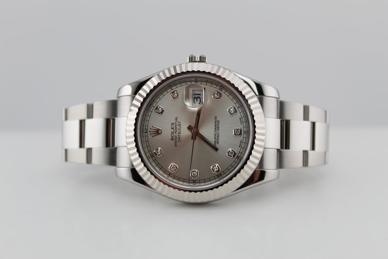 Rolex Datejust II Silver Diamond Dial