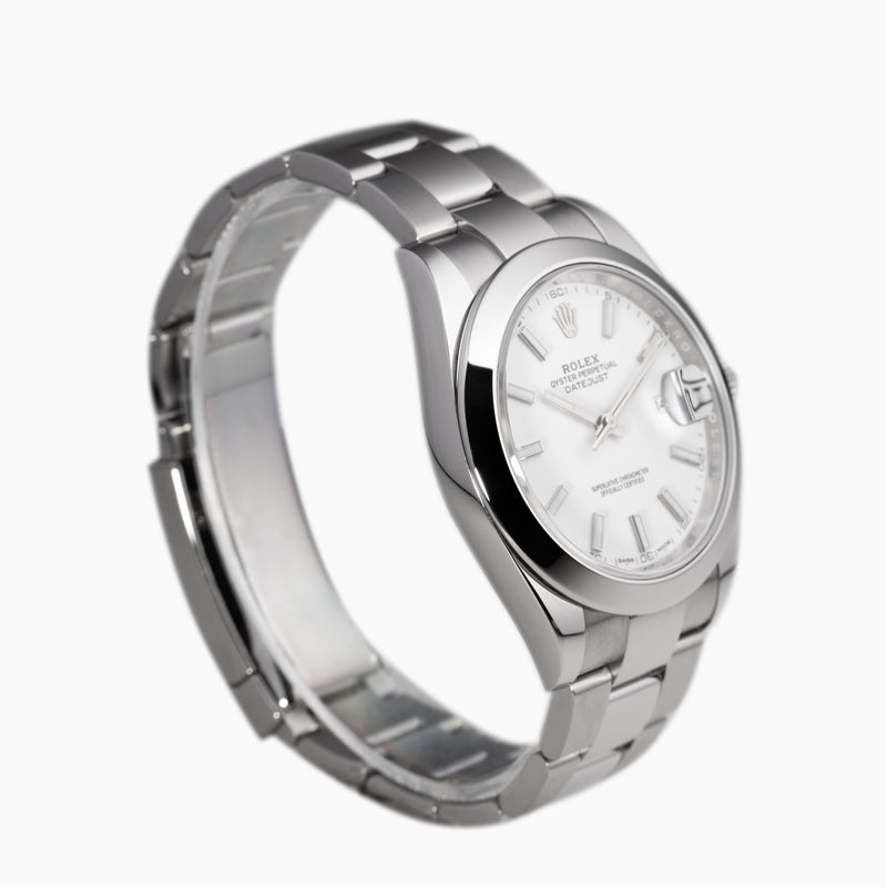Rolex Datejust 41mm Smooth Bezel White dial
